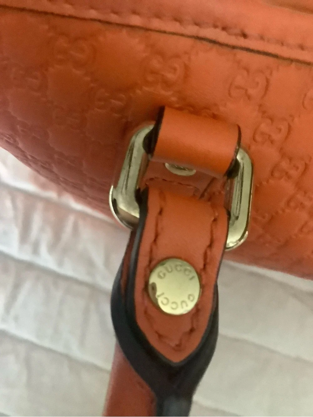 Gucci Microguccissima Joy Orange Leather Tote Bag